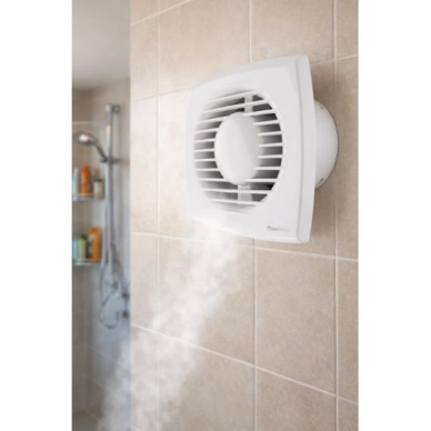 Aksiālais nosūces ventilators ar pretvārstu un taimeri | D120 | 220V | 182x168x69 mm | plastmasa | balta krāsa | IPX4 3 Aksiālais nosūces ventilators ar pretvārstu un taimeri | D120 | 220V | 182x168x69 mm | plastmasa | balta krāsa | IPX4 3