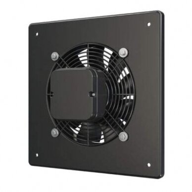 Aksiālais sienas ventilators | pieplūdes un nosūces gaisa plūsmai | D350 | 135 W | 2600 m³/h | 230 V | 485x485 mm | ar atloku | metāls | melns 1
