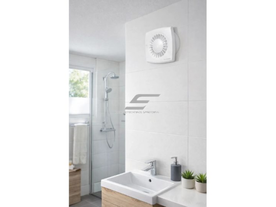 Ašinis ištraukiamasis ventiliatorius su rutulinių guolių varikliu | D120 | 220V | 181x130x69mm | plastikas | baltos spalvos | IP24 3