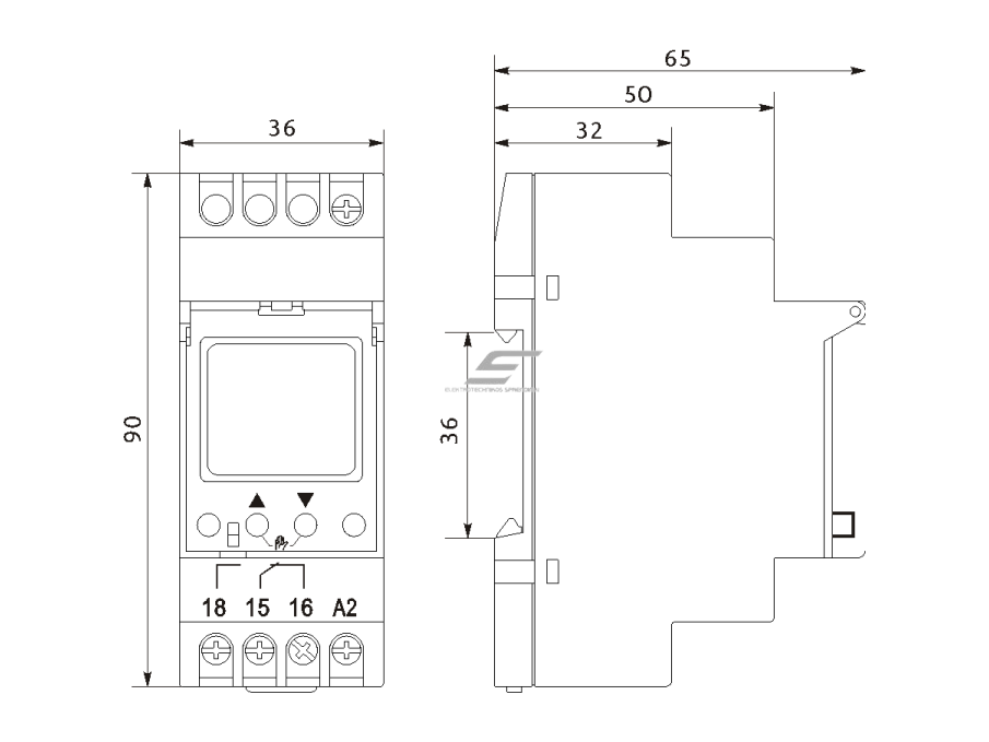 Modulinis | multifunkcinis | skaitmeninis savaitinis laikmatis | 2A | 220-240VAC/DC / 24-264VAC/DC | IP20 | DIN | Promfactor Baltic | FRT14 71 | 4772151003112 1