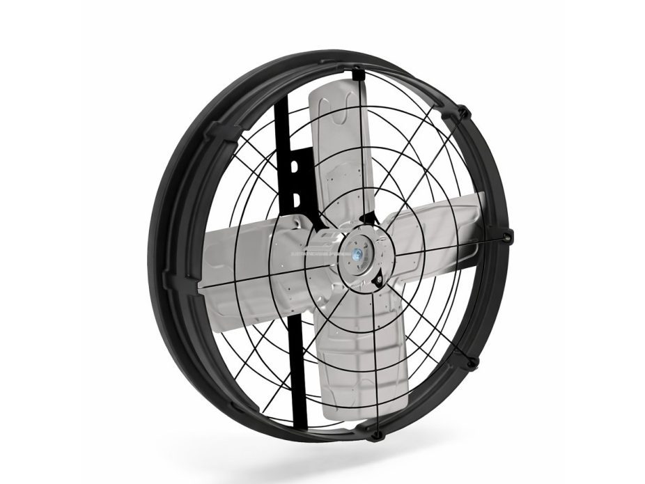 Pramoninis ašinis sieninis panelinis ventiliatorius | 38" | 27 000 m³/h | 300 W | 3F 380–480 V | 0–10 V valdymas | IP55 1