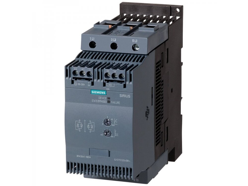 Švelnaus | minkšto paleidimo įrenginys | soft starteris | 3P | 6.5A | 3kW | 200-480V | Siemens | 3RW3014-1BB14 Švelnaus | minkšto paleidimo įrenginys | soft starteris | 3P | 6.5A | 3kW | 200-480V | Siemens | 3RW3014-1BB14