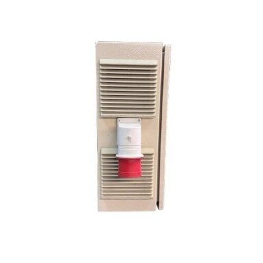 Updated electrical power distribution transit cabinet with modular equipment | 3P C 32A + 3P C 16A circuit breakers | 4P 63A leakage relay | 5P 32A industrial plug | 5P 16A + 5P 32A industrial sockets | Domestic double socket 230V Updated electrical power distribution transit cabinet with modular equipment | 3P C 32A + 3P C 16A circuit breakers | 4P 63A leakage relay | 5P 32A industrial plug | 5P 16A + 5P 32A industrial sockets | Domestic double socket 230V