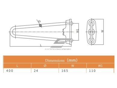 Atotampos lankas su tvirtinimo plokštele | karštai cinkuotas plienas | 400x165mm | Ø24mm 3 Atotampos lankas su tvirtinimo plokštele | karštai cinkuotas plienas | 400x165mm | Ø24mm 3
