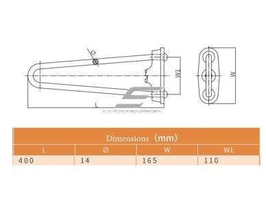 Atotampos lankas su tvirtinimo plokštele | karštai cinkuotas plienas | 400x165mm | Ø14mm 3 Atotampos lankas su tvirtinimo plokštele | karštai cinkuotas plienas | 400x165mm | Ø14mm 3