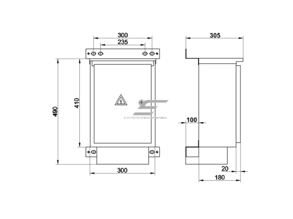 Laikinasis statybinis įvadas | paskirstymo skydas | 40A | su automatiniais jungikliais ir srovės nuotėkio rėle | su lizdais 2x230V ir 1x400V | 410x300x180mm | hermetinis | virštinkinis | metalinis | IP44 | SKLS40 1 Laikinasis statybinis įvadas | paskirstymo skydas | 40A | su automatiniais jungikliais ir srovės nuotėkio rėle | su lizdais 2x230V ir 1x400V | 410x300x180mm | hermetinis | virštinkinis | metalinis | IP44 | SKLS40 1