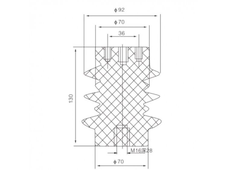 Atraminis izoliatorius | 12kV | M12 | 130x70mm | raudonas 3 Atraminis izoliatorius | 12kV | M12 | 130x70mm | raudonas 3