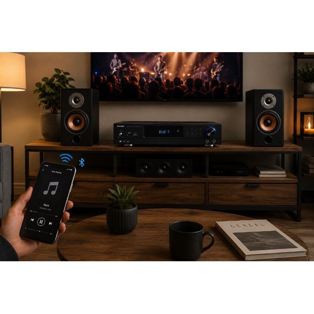 Audio mūzikas pastiprinātājs | 5.1 kanālu | 230V | ar Bluetooth | USB | SD 4 Audio mūzikas pastiprinātājs | 5.1 kanālu | 230V | ar Bluetooth | USB | SD 4