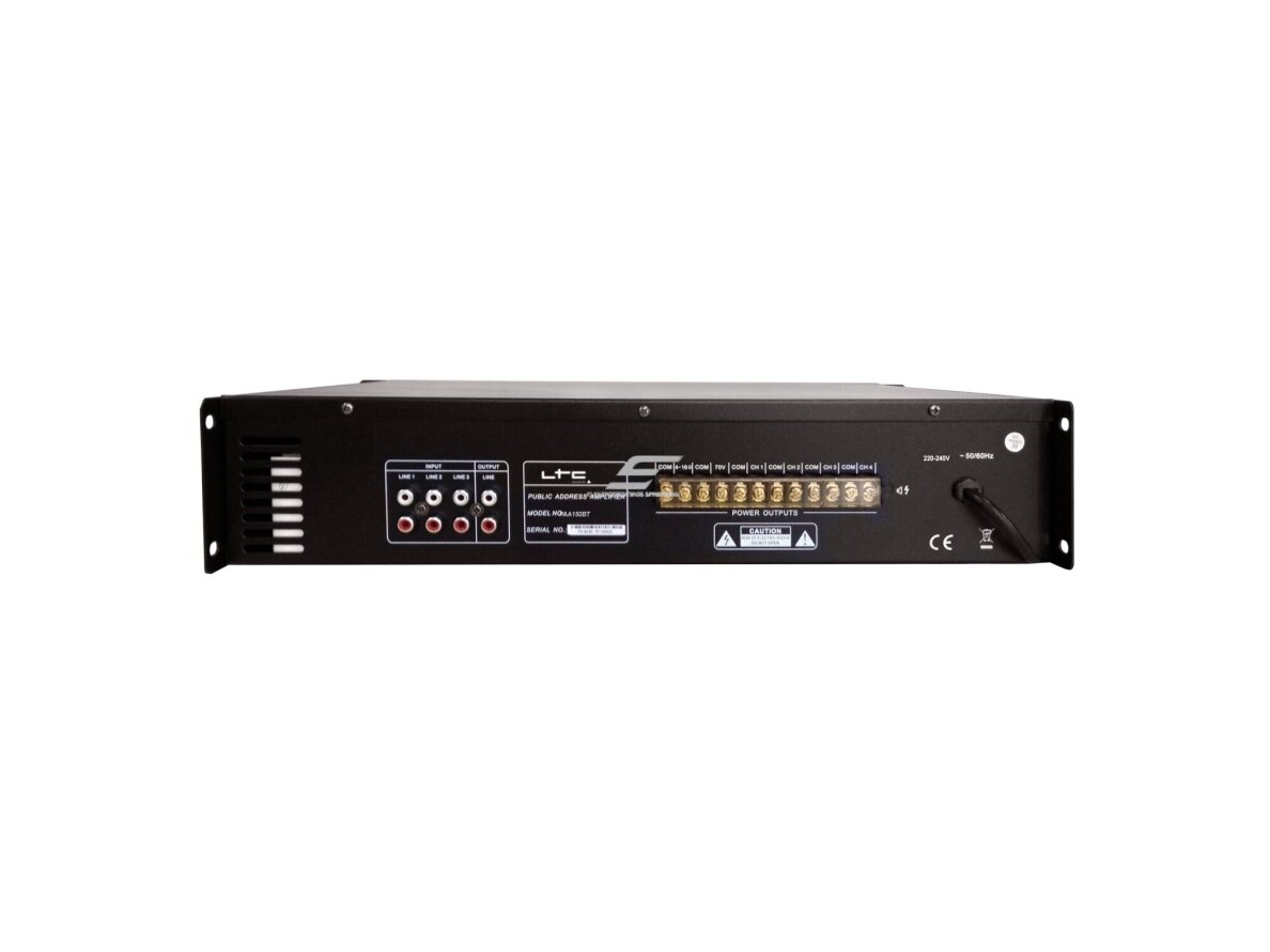 Audio muzikos stiprintuvas | 100V | 90W | įmontuojamas | USB / SD / FM / Bluetooth | LTC | PAA150BT 1