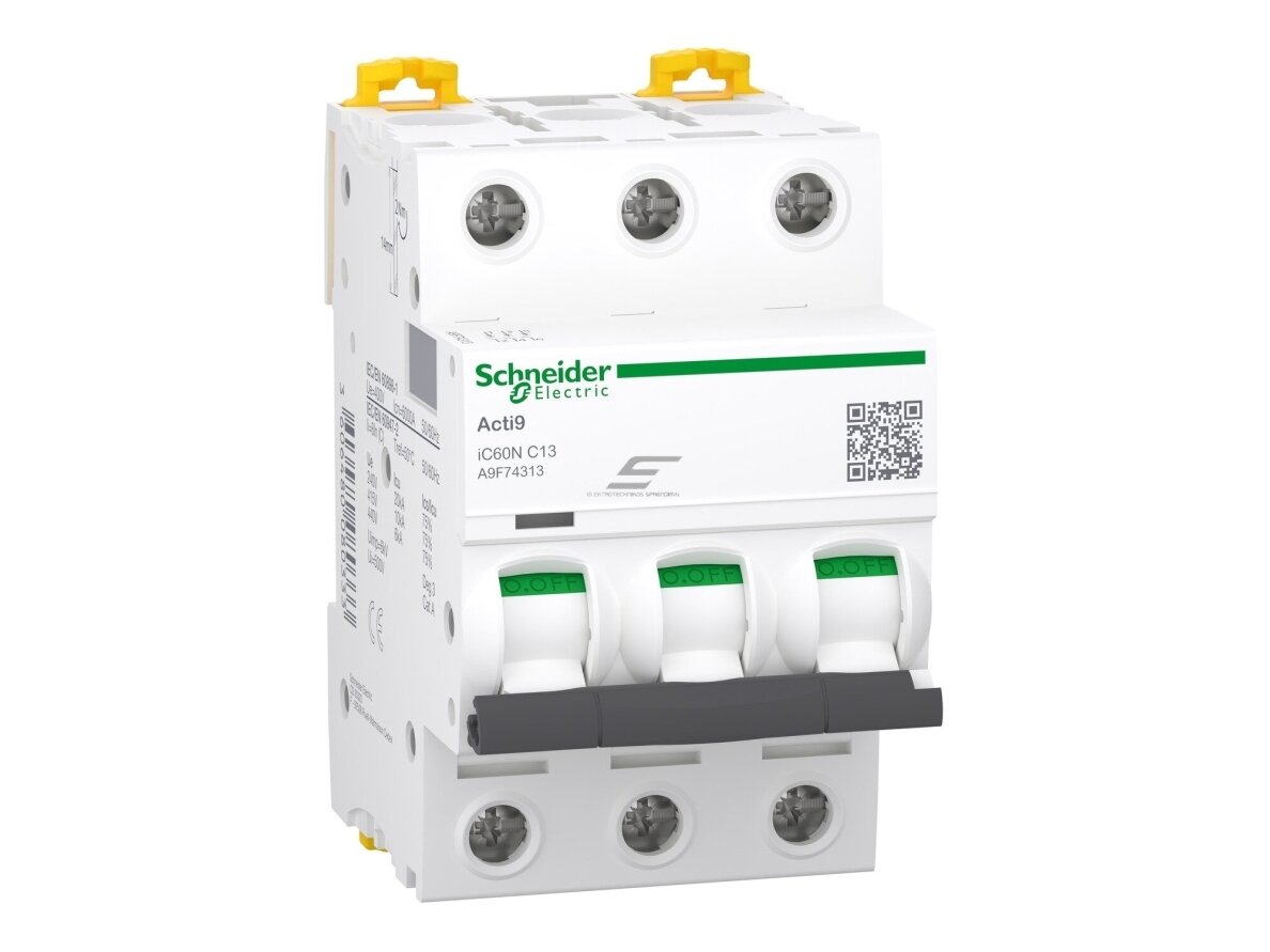 Modulinis automatinis jungiklis | 3P | 13A | C | 6kA | DIN | MCB | Schneider Electric | iC60N | A9F74313