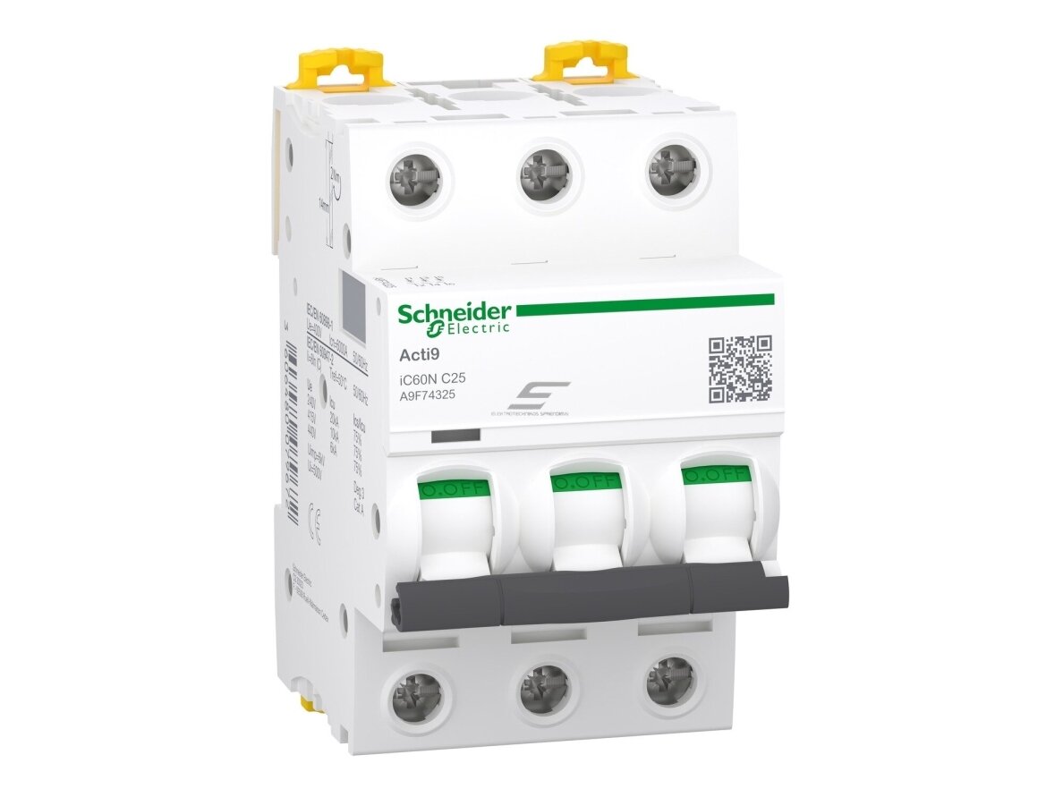 Modulinis automatinis jungiklis | 3P | 25A | C | 6kA | DIN | MCB | Schneider Electric | iC60N | A9F74325 | 3606480079672 Modulinis automatinis jungiklis | 3P | 25A | C | 6kA | DIN | MCB | Schneider Electric | iC60N | A9F74325 | 3606480079672