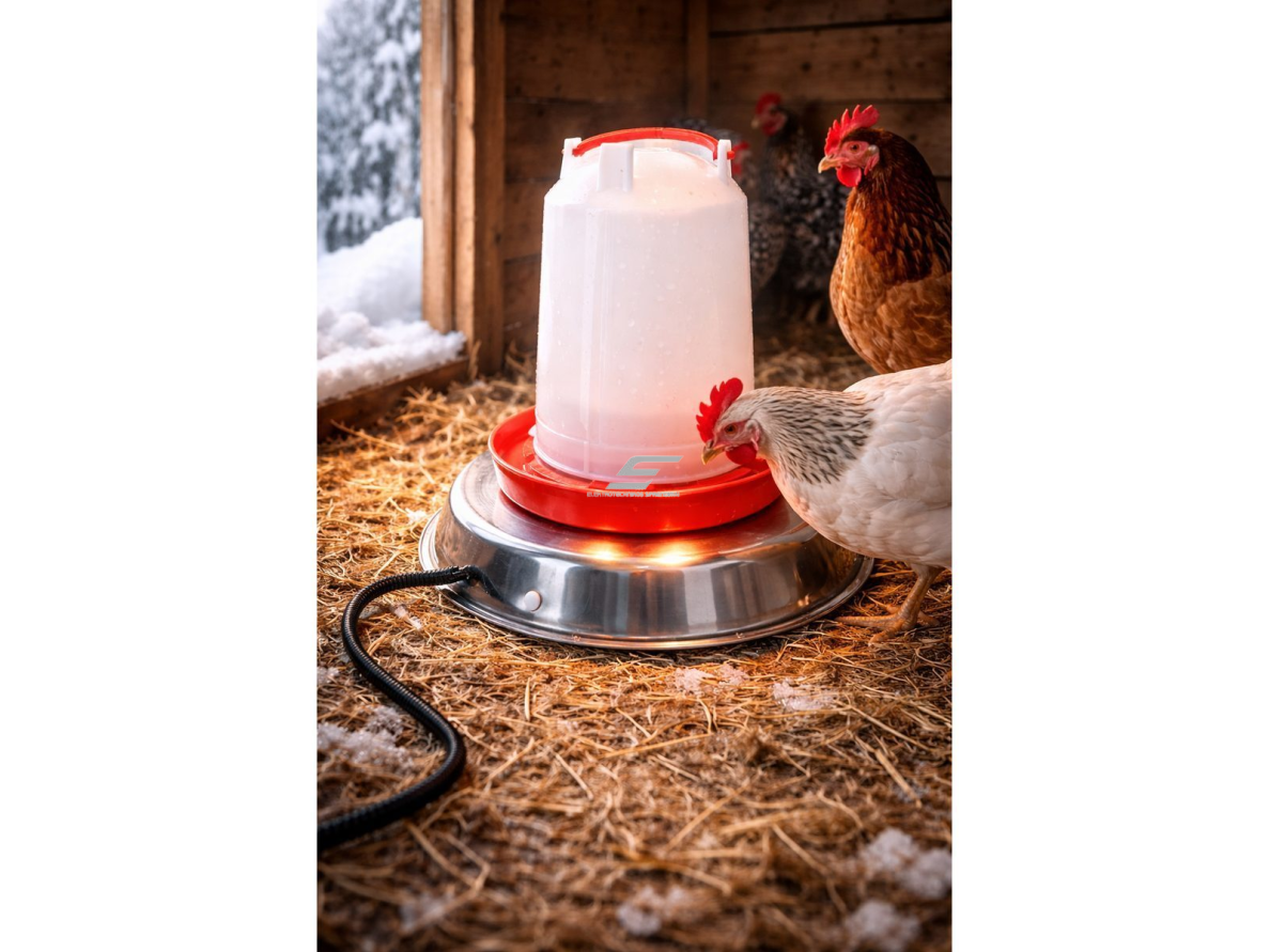 Vištų girdyklos šildytuvas | šildomas pagrindas | 48W | 220V | nerūdijantis plienas | 30 cm | apsauga nuo vandens užšalimo 4