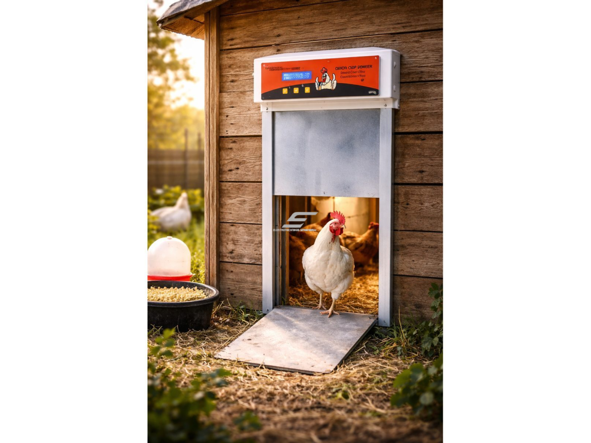 Automatinis vištidės durų atidarymo įrenginys | su šviesos jutikliu ir laikmačiu | 30x42x31 cm | gyvūnų apsauga 4