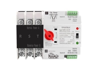 Modulinis rezervinis automatinis galios perjungiklis generatoriams | elektros energijos nepertraukiamam tiekimui | 3P | 63A | 230V | DIN
