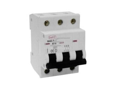 Modulinis automatinis jungiklis | 3P | 10A | C | 6kA | DIN | MCB | Zext | M40-310 Modulinis automatinis jungiklis | 3P | 10A | C | 6kA | DIN | MCB | Zext | M40-310