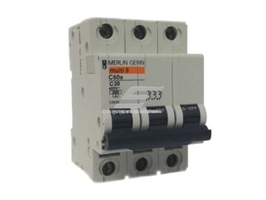Modulinis automatinis jungiklis | 3P | 20A | C | DIN | MCB | Merlin Gerin | Multi9 | C60N | 24285 Modulinis automatinis jungiklis | 3P | 20A | C | DIN | MCB | Merlin Gerin | Multi9 | C60N | 24285