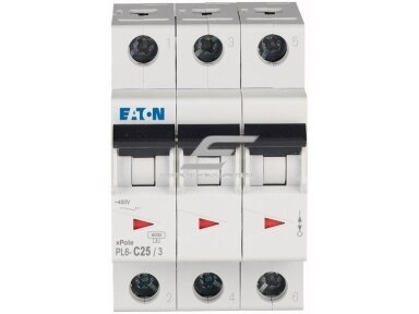 Modulinis automatinis jungiklis | 3P | 25A | C | 6kA | DIN | MCB | Eaton | PL6-C25/3 | 286603 Modulinis automatinis jungiklis | 3P | 25A | C | 6kA | DIN | MCB | Eaton | PL6-C25/3 | 286603