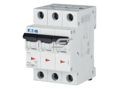 Modulinis automatinis jungiklis | 3P | 50A | C | 6kA | DIN | MCB | Eaton | PL6-C50/3 | 286606 Modulinis automatinis jungiklis | 3P | 50A | C | 6kA | DIN | MCB | Eaton | PL6-C50/3 | 286606