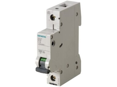 Modulinis automatinis jungiklis | 1P | 10A | C | 6kA | DIN | MCB | SIEMENS | 5SL6110-7 Modulinis automatinis jungiklis | 1P | 10A | C | 6kA | DIN | MCB | SIEMENS | 5SL6110-7
