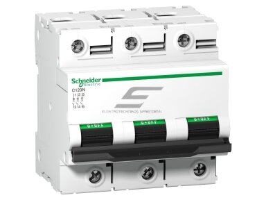 Modulinis automatinis jungiklis | 3P | 125A | C | 10kA | DIN | MCB | Schneider Electric | C120N | A9N18369 Modulinis automatinis jungiklis | 3P | 125A | C | 10kA | DIN | MCB | Schneider Electric | C120N | A9N18369