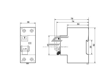 Modulinė srovės nuotėkio relė | 2P | 63A | 0,03A | AC tipas | DIN | ECO FPR-AC | Promfactor Baltic | FPR2063030AC | 4779040151435 Modulinė srovės nuotėkio relė | 2P | 63A | 0,03A | AC tipas | DIN | ECO FPR-AC | Promfactor Baltic | FPR2063030AC | 4779040151435