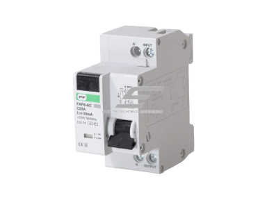 Modulinis automatinis jungiklis su srovės nuotėkio rele | 2P | 25A | C | 6kA | 0,03A | AC tipas | DIN | ECO FAP6-AC | Promfactor Baltic | FAP06C25030AC | 4779040153774