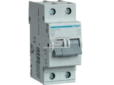 Modulinis automatinis jungiklis | 2P | 13A | C | 6kA | DIN | MCB | Hager | MC-213A | 3250614337321 Modulinis automatinis jungiklis | 2P | 13A | C | 6kA | DIN | MCB | Hager | MC-213A | 3250614337321