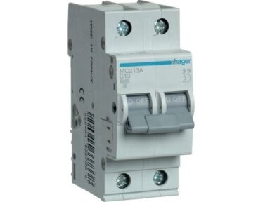 Modulinis automatinis jungiklis | 2P | 13A | B | 6kA | DIN | MCB | Hager | MC-213A Modulinis automatinis jungiklis | 2P | 13A | B | 6kA | DIN | MCB | Hager | MC-213A