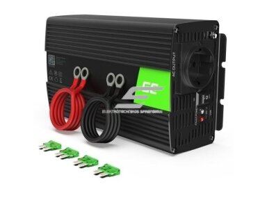 Automobilinis įtampos keitiklis | 24VDC/230VAC | 1000W/2000W | 50Hz | su USB 5V 2,1A | Green cell | INV23 Automobilinis įtampos keitiklis | 24VDC/230VAC | 1000W/2000W | 50Hz | su USB 5V 2,1A | Green cell | INV23
