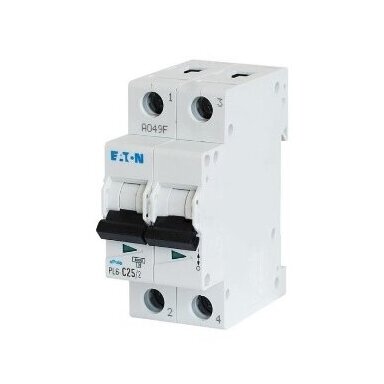 Modular Circuit Breaker | 2P | 25A | C Curve | 6kA | DIN Rail | MCB | Eaton | PL6-C25/2 | 286569