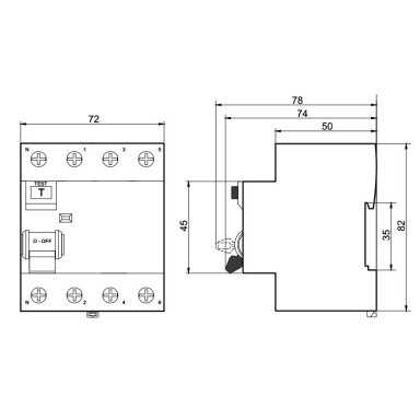 Noplūdes strāvas automātslēdzis 4P | 25A | 0,03A | A tips | DIN | ECO FPR-A Promfactor Baltic FPR4025030A Noplūdes strāvas automātslēdzis 4P | 25A | 0,03A | A tips | DIN | ECO FPR-A Promfactor Baltic FPR4025030A