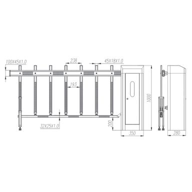 Automātiska ceļa barjera | šlagbaums ar tālvadības pulti | 6m | 80W | 230V | 433MHz | IP44 Automātiska ceļa barjera | šlagbaums ar tālvadības pulti | 6m | 80W | 230V | 433MHz | IP44