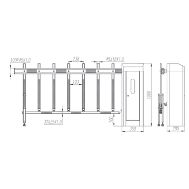 Automātiska ceļa barjera | šlagbaums ar tālvadības pulti | 6m | 80W | 230V | 433MHz | IP44 Automātiska ceļa barjera | šlagbaums ar tālvadības pulti | 6m | 80W | 230V | 433MHz | IP44