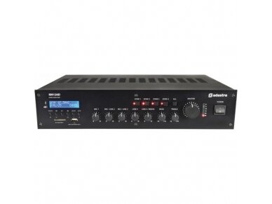 Audio muzikos stiprintuvas | 100V | 120W | 8 omų | 4 zonų | DAB+ / FM | USB / SD | Bluetooth | Adastra | RM120D 1 Audio muzikos stiprintuvas | 100V | 120W | 8 omų | 4 zonų | DAB+ / FM | USB / SD | Bluetooth | Adastra | RM120D 1