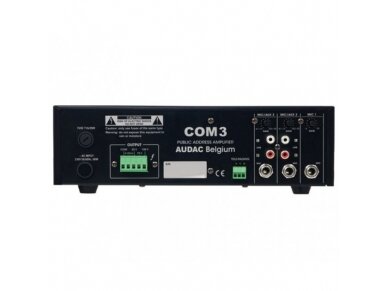 Audio muzikos stiprintuvas | 100V | 30W RMS | su mikšeriu | Audac | COM3 1 Audio muzikos stiprintuvas | 100V | 30W RMS | su mikšeriu | Audac | COM3 1