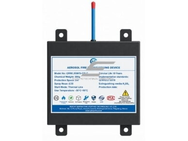 Automatinis aerozolinis gaisro gesinimo įrenginys | 144g | 5-24VDC / 170°C aktyvacija | 1,5m³ | elektros spintoms Automatinis aerozolinis gaisro gesinimo įrenginys | 144g | 5-24VDC / 170°C aktyvacija | 1,5m³ | elektros spintoms