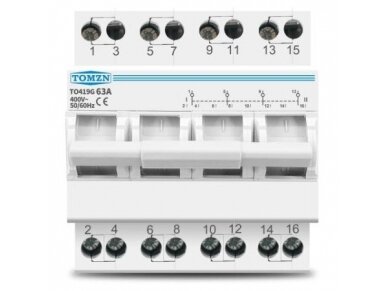 Modulinis galios perjungiklis | kirtiklis elektros generatoriams | 1-0-2 | 4P | 63A | 400V | DIN | TAXNELE | TO419G63A 1 Modulinis galios perjungiklis | kirtiklis elektros generatoriams | 1-0-2 | 4P | 63A | 400V | DIN | TAXNELE | TO419G63A 1