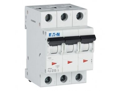 Modulinis automatinis jungiklis | 3P | 13A | C | 6kA | DIN | MCB | Eaton | PL6-C13/3 | 286600 Modulinis automatinis jungiklis | 3P | 13A | C | 6kA | DIN | MCB | Eaton | PL6-C13/3 | 286600
