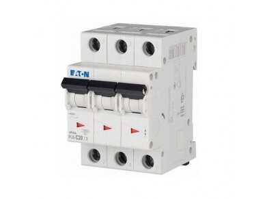 Modulinis automatinis jungiklis | 3P | 20A | C | 6kA | DIN | MCB | Eaton | PL6-C20/3 | 286602