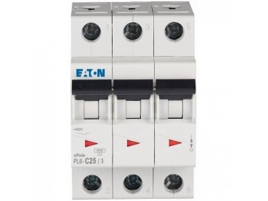 Modulinis automatinis jungiklis | 3P | 25A | C | 6kA | DIN | MCB | Eaton | PL6-C25/3 | 286603