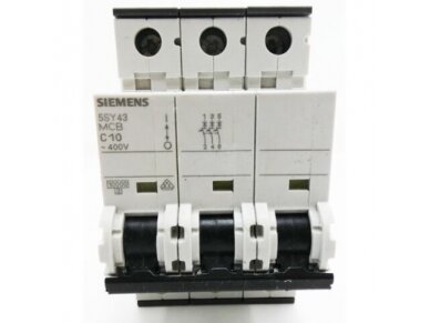 Modulinis automatinis jungiklis | 10A | C | DIN | MCB | SIEMENS | 5SY43 1 Modulinis automatinis jungiklis | 10A | C | DIN | MCB | SIEMENS | 5SY43 1