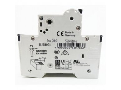 Modulinis automatinis jungiklis | 10A | C | DIN | MCB | SIEMENS | 5SY43 2 Modulinis automatinis jungiklis | 10A | C | DIN | MCB | SIEMENS | 5SY43 2