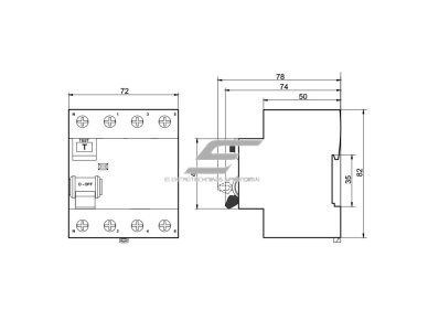 Modulinė srovės nuotėkio relė | 4P | 20A | 0,03A | AC tipas | DIN | ECO FPR-AC | Promfactor Baltic | FPR4020030AC 1