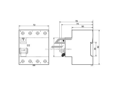 Modulinė srovės nuotėkio relė | 4P | 40A | 0,03A | A tipas | DIN | ECO FPR-A | Promfactor Baltic | FPR4040030A | 4779040159592 1