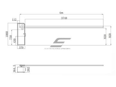 Automatinis kelio užtvaras | šlagbaumas su nuotoliniu valdymu | 3-4m svirtims | 125W | 230V | 1060x370x262mm | RS485 | IP54 | Hikvision | DS-TMG420-H 3