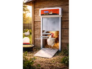 Automatinis vištidės durų atidarymo įrenginys | su šviesos jutikliu ir laikmačiu | 30x42x31 cm | gyvūnų apsauga 4