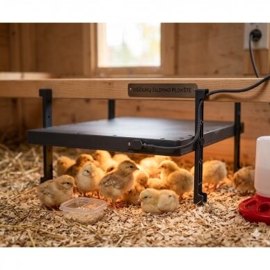 Cāļu sildīšanas plāksne | 100W | regulējama temperatūra | 37.8 × 29.8 × 2.5 cm | 4 augstuma līmeņi | inkubācijas funkcija | melna 6