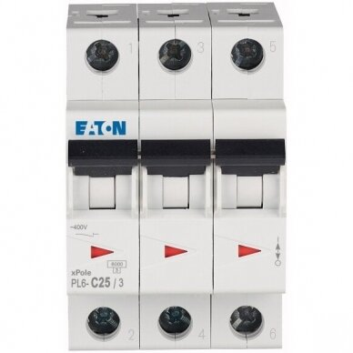 Modular circuit breaker | 3P | 25A | C | 6kA | DIN rail | MCB | Eaton | PL6-C25/3 | 286603