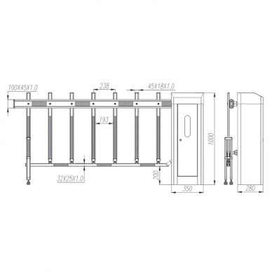 Automātiska ceļa barjera | šlagbaums ar tālvadības pulti | 6m | 80W | 230V | 433MHz | IP44 1 Automātiska ceļa barjera | šlagbaums ar tālvadības pulti | 6m | 80W | 230V | 433MHz | IP44 1
