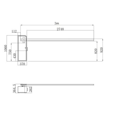 Automaatne tõkkepuu | kaugjuhtimisega tõkkepuu | 3-4m poomidele | 125W | 230V | 1060x370x262mm | RS485 | IP54 | Hikvision | DS-TMG420-H 2